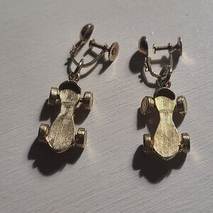 Roller Skate Vintage 1960's Screw Back Clip Earrings